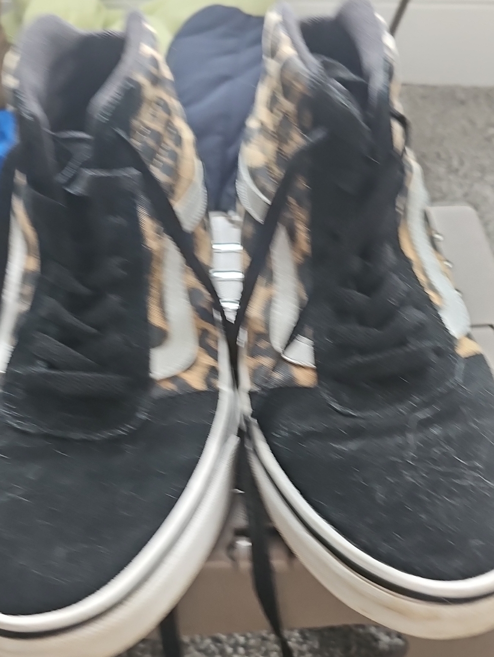 Vans Ward Hi Leopard High Top Sneakers Black & White US 7.5